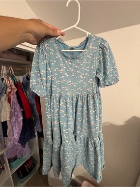 ** NOT FOR SALE**TEA Blue Floral Tiered Kids Dress